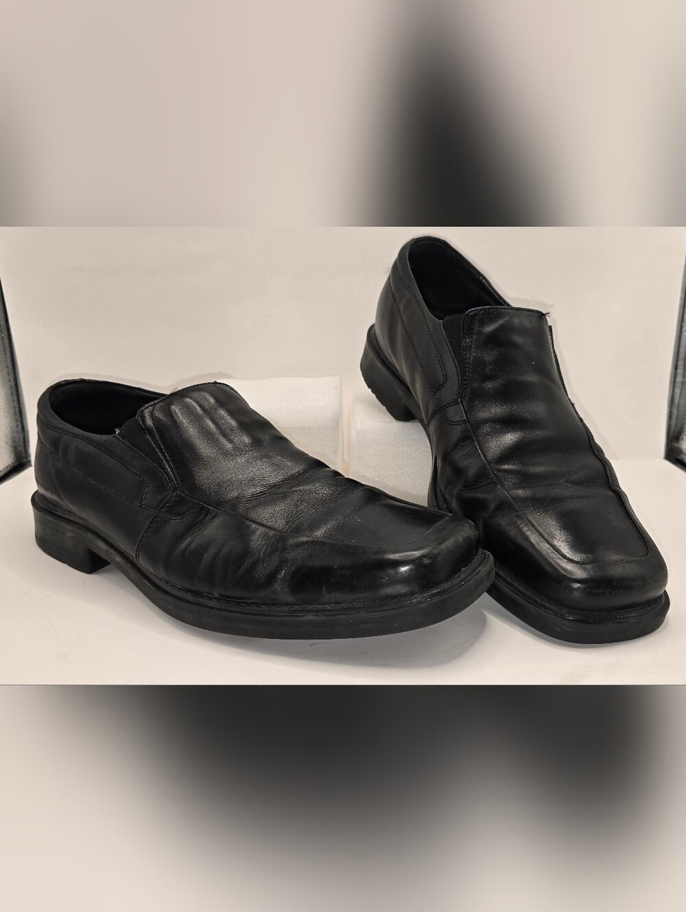 Florsheim Comfortech Men's Size 11 Black Leather Slip-On Loafers Dress Shoes